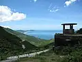 Vue vers le nord en direction de la côte.