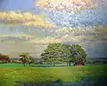 Prairie d'été en fleurs (huile sur contreplaqué, 1920)