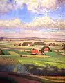 Village sous ciel d'été (huile sur contreplaqué, 1920)