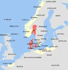 Le royaume de Harald à la dent bleue et ses vassaux