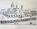 Dessin de l'ex-cathédrale de l'Immaculée-Conception de Harbour Grace (arz) en 1896