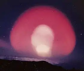 Photographie de l'explosion de l'ogive du Redstone CC-50.