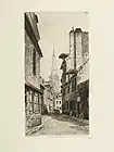 La rue de l'Eure. Gravure du XIXe siècle (Bibliothèque Nationale).