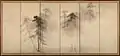 Hasegawa Tohaku, fin XVIe&nbsp;siècle, Les Pins, paravent à six feuilles, encre sur papier, 156&nbsp;×&nbsp;345&nbsp;cm (musée national de Tokyo).