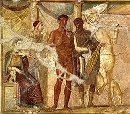 Hippolyte et Phèdre, fresque de Pompéi (Ier siècle av. J.C.).