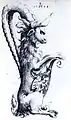 Dessin pour une aiguière zoomorphe, Augustin Hirschvogel, deuxième quart du XVIe&nbsp;siècle, British Museum.