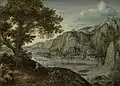 Lucas van Valckenborch, Vue d'Huy depuis Ahin, seconde moitié du XVIe&nbsp;siècle [30].