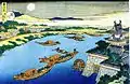Lune au-dessus de la Yodogawa (Kansai).