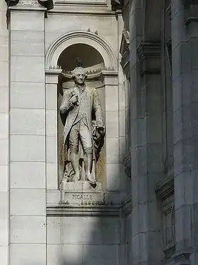 Les oiseaux se posent où ils peuvent, ici sur la tête de la statue. (2007)