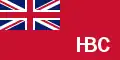 Drapeau original de la Compagnie de la Baie d'Hudson affirmant son appartenance à l'Empire britannique.