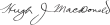 Signature de Hugh John Macdonald