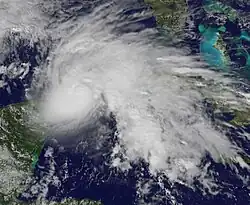 Ida au large de la péninsule du Yucatán le 9 novembre à 19h15 TU