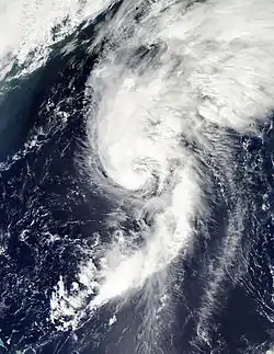 Ouragan Maria le 15 septembre à 17 h 40 UTC se dirigeant vers Terre-Neuve