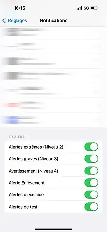 Paramétrage sur iPhone