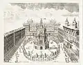 Gravure pour le livre "I Portici di Atene" par Bartolomeo Zappata, Turin, 1678.