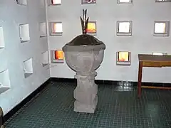 Les fonts baptismaux (XVIIIe&nbsp;siècle).