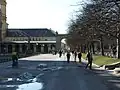 Hofgartenstrasse avec vue sur la porte Hofgarten à côté de l'Odeonsplatz