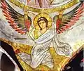Fresque représentant l'archange Uriel de l'église copte Al-Mu'allaqah du Caire, (XIIIe siècle).
