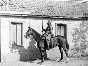 Lancier rajpoute de l'armée britannique près d'Alep, 1918