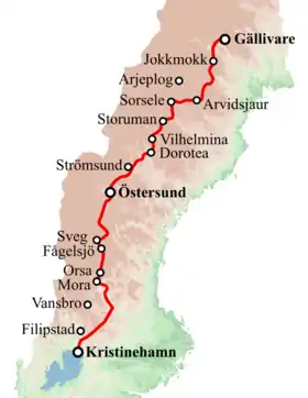 Voir la carte de la ligne.