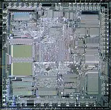 Vue du die du microprocesseur Intel 80286 en version 8 MHz.