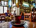 Thé irakien servi dans le Café Shabandar à Bagdad.