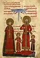 Aleksandre, tsar de Tarnovo et sa famille.
