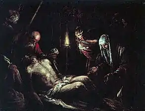 La Déposition inachevée ? 1580 - 1590. Huile sur toile, 60 × 76 cm. Museu Nacional de Arte Antiga de Lisbonne