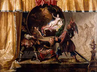 Écran de cheminée peint (1700), Baltimore, Walters Art Museum.