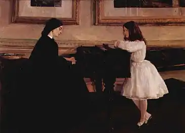 Au piano, 1858-1859, huile sur toile, 61 × 77,5, Taft Museum&nbsp;(en), Cincinnati (Ohio).