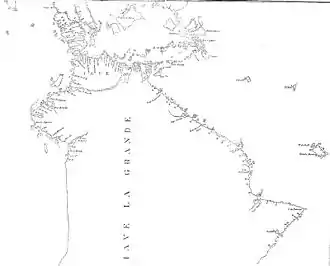 Représentation de l'Australie (La Grande Jave) début du XVIe siècle.