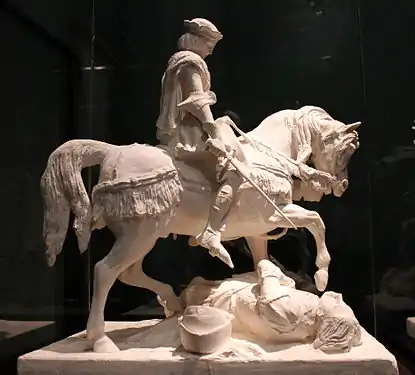 Jeanne d'Arc pleurant à la vue d'un Anglais blessé