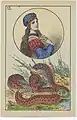 Carte n°13 d'un jeu divinatoire attribuée à Marie-Anne Le Normand. Editons   édition Ensslin et Laiblin (Reutlingen). 1875. BNF Gallica