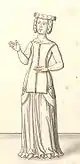 Jeanne, duchesse de Bretagne. Dessin de la fin du XVIIe&nbsp;siècle ou du début du XVIIIe&nbsp;siècle.