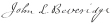 Signature de John Lourie Beveridge