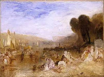 East Cowes Castle, les bateaux dela régate largant leurs amarresCroquis n°3, 1827Tate Britain, Londres.
