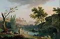 Soir d’été, paysage en Italie, Claude-Joseph Vernet 1773. H. 89&nbsp;cm. Musée national de l'art occidental, Tokyo.