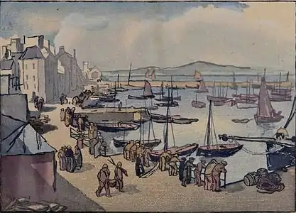 Le Port de commerce de Douarnenez (1924), 23 × 31 cm, Paris, BnF.