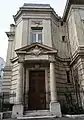 Façade Est au 31, rue Hermel avec le cartouche Justice de paix.