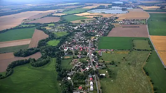 Vue aérienne de Věrovany.