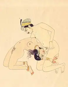 Représentation dessinée (Inde) dans le Kâmasûtra.