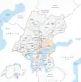 La ville de Lugano après la fusion de 2008.