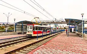 L'arrêt Kachtanova du Métro léger de Kiev,