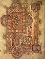 Un incipit du Livre de Kells, manuscrit insulaire; vers 800.