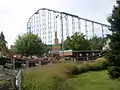 Le lift hill originel de Phantom's Revenge, constructeur Arrow Dynamics.