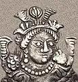 Portrait de Kidara I sur la monnaie.