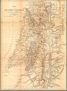 Une carte détaillée de la Palestine du 19e&nbsp;siècle