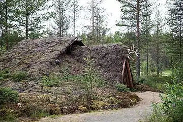 Toiture d'habitation de l'âge de pierre