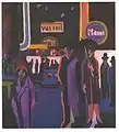 Scène de rue nocturne par Ernst Ludwig Kirchner (1926-1927).