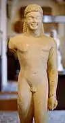 Kouros du sanctuaire d'Asclépios de Paros540-530. Marbre de Paros.H. conservée 1,03&nbsp;m. Louvre